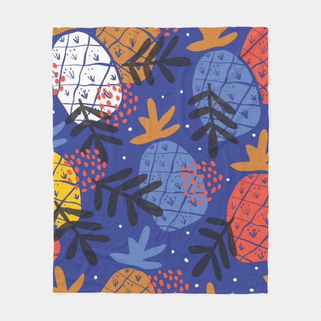 Couverture Polaire Ananas abstrait coloré et minimaliste (Devant)