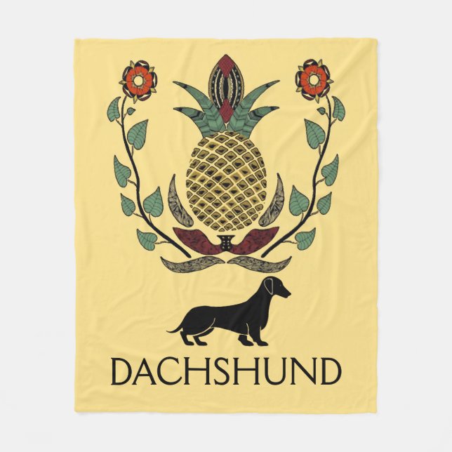 Couverture Polaire Ananas de bienvenue de Dachshund (Devant)