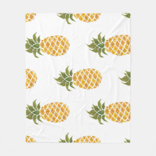 Couverture Polaire Ananas peint à la main, arrière - plan aquarelle.