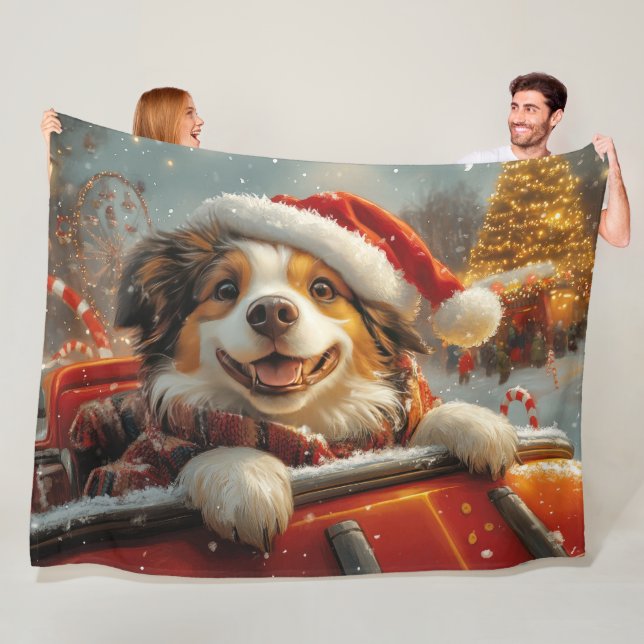 Couverture Polaire Anatolie Berger Chien Roller Dessous de verre Noël (En situation)