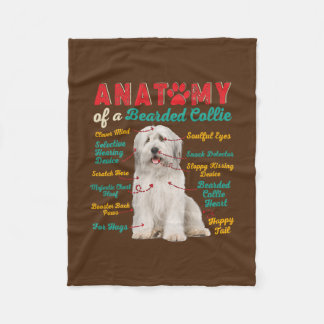 Couverture Polaire Anatomie vintage D'Un Collie Enclavé Drôle Chien