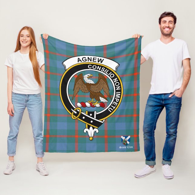 Couverture Polaire Ancien Clan Badge Tartan Plaid (En situation)