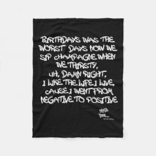 Couverture Polaire Ancien Hip hop Rap Merch Juicy Positive Citation