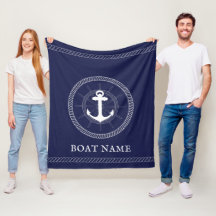 Ancre blanche bleue marine Personnalisée