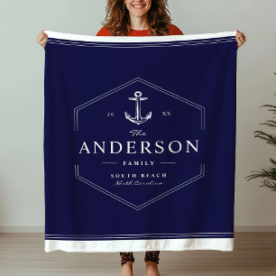 Couverture Polaire Ancre familiale moderne nautique bateau Sailor Bea