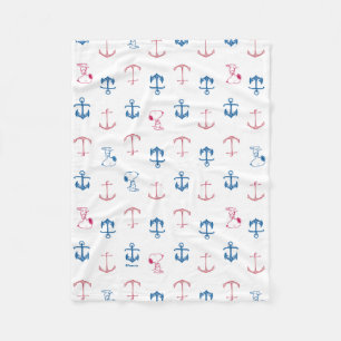 Couverture Polaire Ancre nautique Snoopy Motif