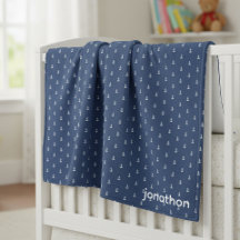 Ancre Navy & Motif Blanc ID836