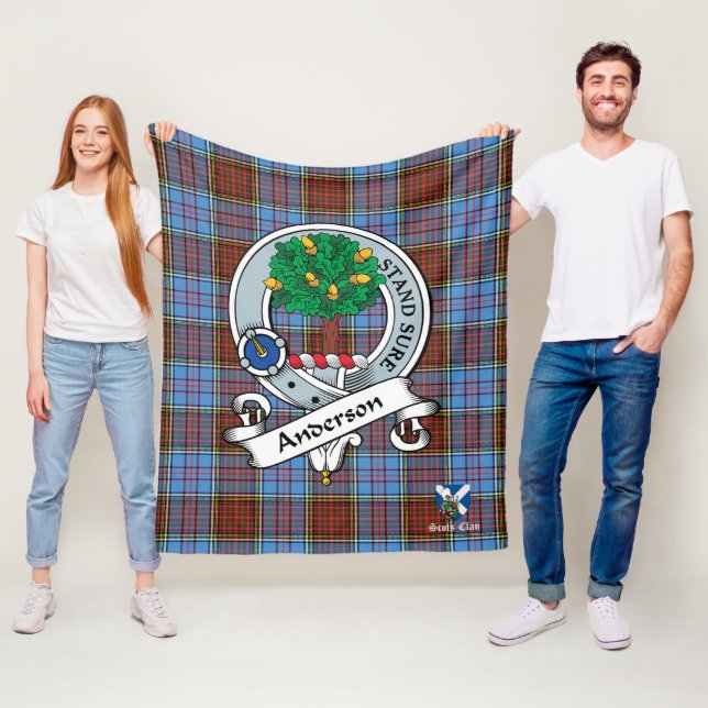 Couverture Polaire Anderson Moderne Clan Badge Scot Tartan Plaid (En situation)