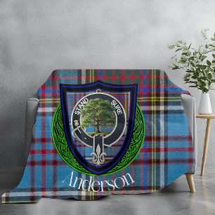 Couverture Polaire Anderson Scottish Clan Tartan & Crest