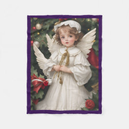 Couverture Polaire Angle de Noël victorien vintage