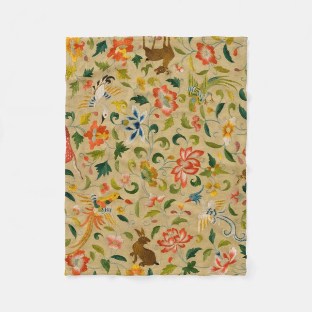 Couverture Polaire Animal Antique Cheval Oiseau Deer Rabbit (Devant)