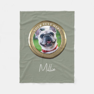 Couverture Polaire Animal de compagnie 2 photo et texte Olive Sage Ve