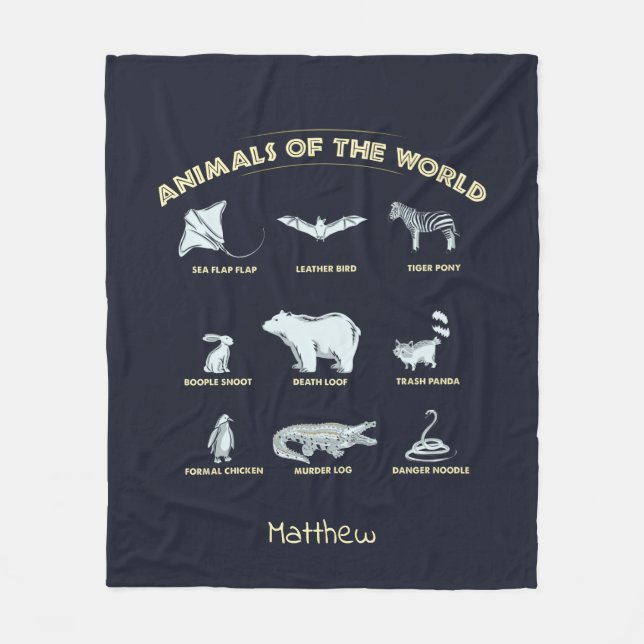 Couverture Polaire Animal du monde noms exotiques de la faune (Devant)