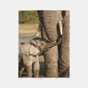 Couverture Polaire Animaux de bébés cutest   Baby Elephant & Mama