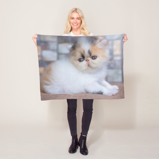 Couverture Polaire Animaux de bébés cutest | Calico Persian Kitten (En situation)