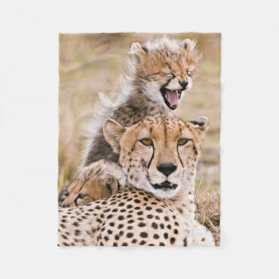 Couverture Polaire Animaux de bébés cutest   Cheetah Cat & Cub