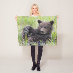 Couverture Polaire Animaux de bébés cutest Cute Brown Bear Cub Joue