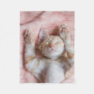 Couverture Polaire Animaux de bébés cutest   Minuscule chaton rayé or