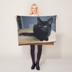 Couverture Polaire Animaux de bébés cutest Portrait d'un chat noir