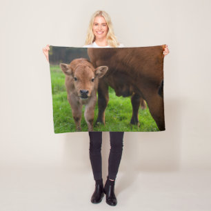 Couverture Polaire Animaux de bébés cutest Vache et veau