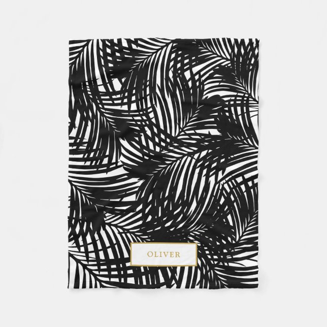 Couverture Polaire Animaux de compagnie en feuille de palme tropicale (Devant)
