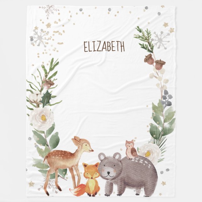 Couverture Polaire Animaux des bois (Devant)