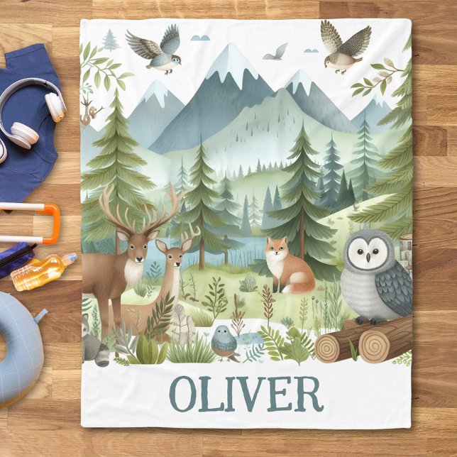 Couverture Polaire Animaux des bois (Créateur téléchargé)