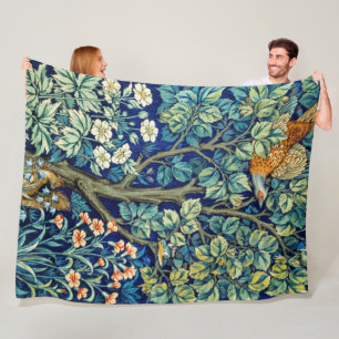 Couverture Polaire Animaux et fleurs, forêt, William Morris