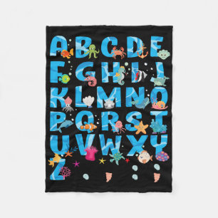 Couverture Polaire Animaux Marins Mignons Alphabet Drôle Été Abcs T D
