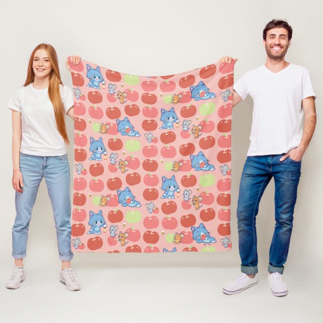Couverture Polaire Anime Tom, Jerry et Tuffy Apple Motif (En situation)