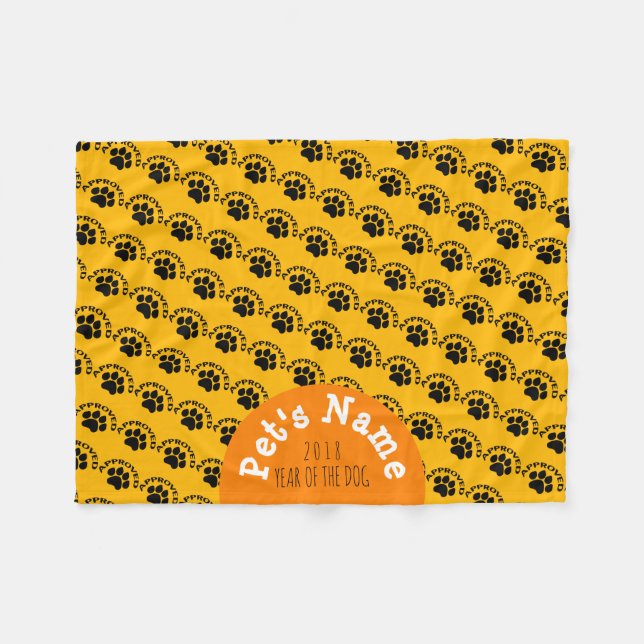 Couverture Polaire Année chinoise de chien approuvée 2018 Nom Couvert (Devant (Horizontal))