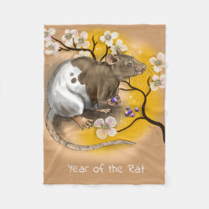 Couverture Polaire Année chinoise de zodiaque du rat