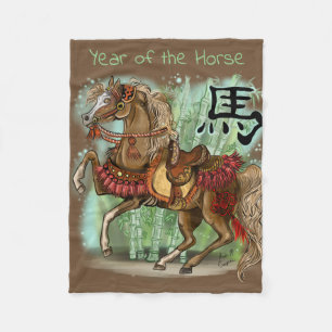Couverture Polaire Année chinoise du zodiaque du cheval