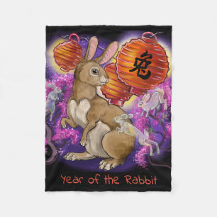 Couverture Polaire Année chinoise du zodiaque du lapin