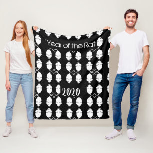 Couverture Polaire Année du Rat 2020 Mice Motif avec texte