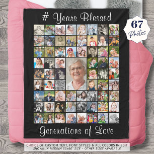 Couverture Polaire Anniversaire 67 Photo Collage personnalisé Texte e
