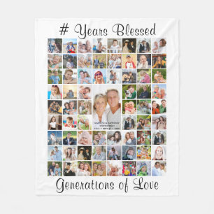 Couverture Polaire Anniversaire 67 Photo Collage Texte personnalisé B
