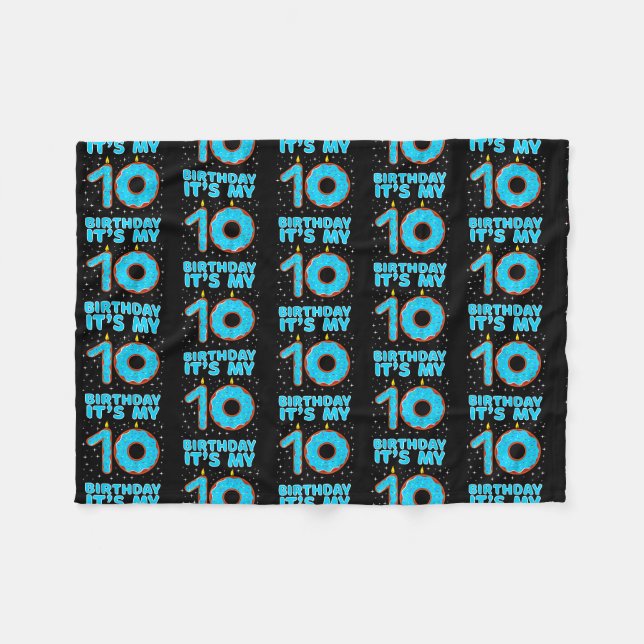 Couverture Polaire Anniversaire de enfant 10 ans 10e anniversaire fil (Devant (Horizontal))