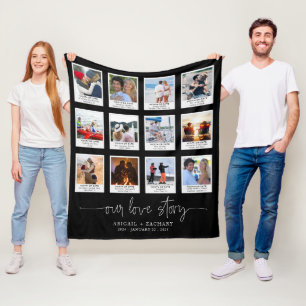 Couverture Polaire Anniversaire NOTRE AMOUR HISTOIRE 12 Cadre photo p