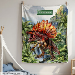 Couverture Polaire Antique Dinosaur Anniversaire de enfant personnali