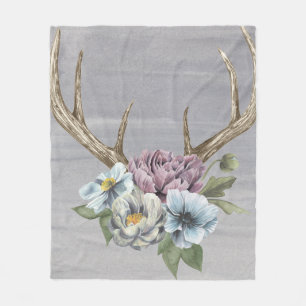 Couverture Polaire Antlers floraux de cerfs
