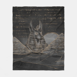 Couverture Polaire Anubis sur le paysage égyptien de pyramides