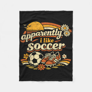 Couverture Polaire Apparemment j'aime le football Rétro Fleur de foot