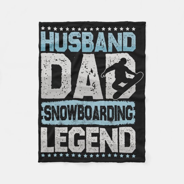 Couverture Polaire Aprés-ski mari papa Snowboard légende Snowboar (Devant)