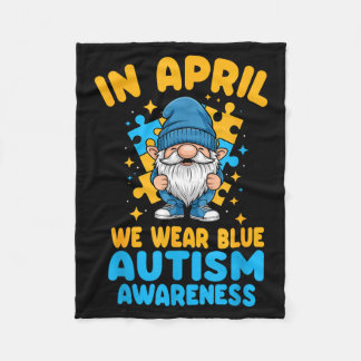 Couverture Polaire April wear blue autism acceptance gnome puzzle 