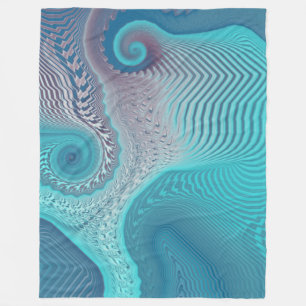 Couverture Polaire Aqua et Taupe Tourbillons océaniques Abstraits