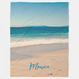 Couverture Polaire Aqua Turquoise Beach Photo personnalisée