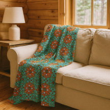 Aqua Turquoise Bleu Orange Rouge Tribe Brown Art