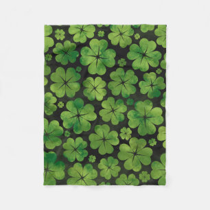 Couverture Polaire Aquarelle à quatre feuilles de Motif Shamrock Luc