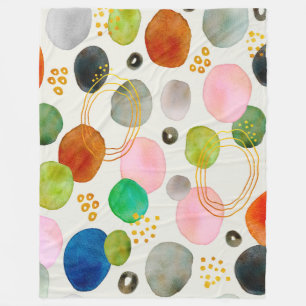 Couverture Polaire Aquarelle Abstraite Gold Parties scintillant Art